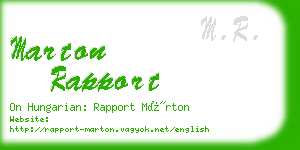 marton rapport business card